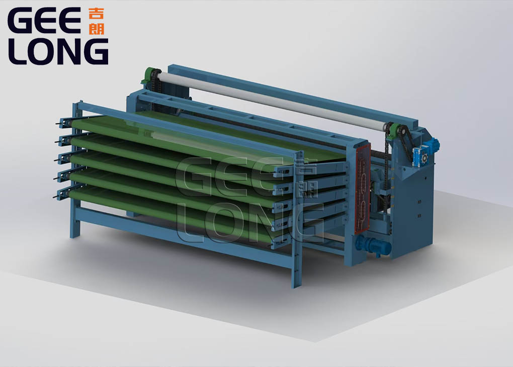 China Roller Type Veneer Dryer Machine yang dieksport ke Rusia oleh Shandong Geelong Machinery Company.