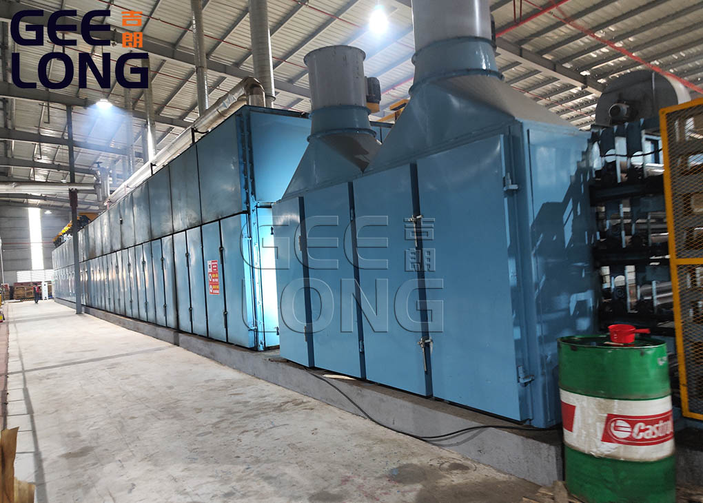 China Roller Type Veneer Dryer Machine yang dieksport ke Rusia oleh Shandong Geelong Machinery Company.